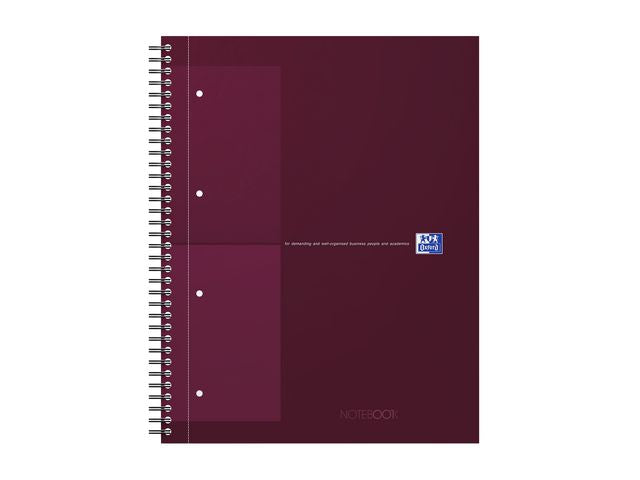 Kollegieblock Oxford Int.A4+ rut. röd